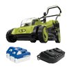 Sun Joe 48V iON 17 In Cordless Mulching Lawn Mower w/Grass Catcher, Batteries & Chrgr 24V-X2-17LM